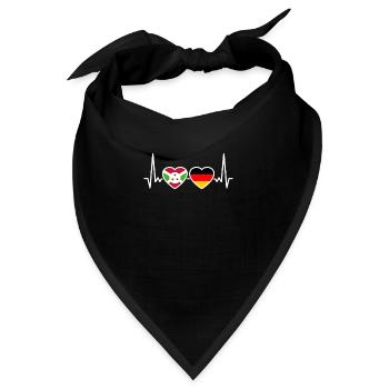 Burundi Deutschland Herzschlag Flagge Burundier - Bandana - Schwarz - Vorne