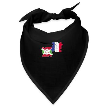 Burundi Frankreich Flagge Burundier - Bandana - Schwarz - Vorne