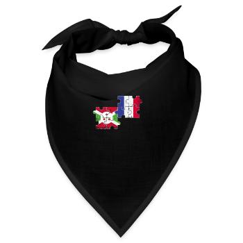 Burundi Frankreich Vintage Flagge Burundier - Bandana - Schwarz - Vorne