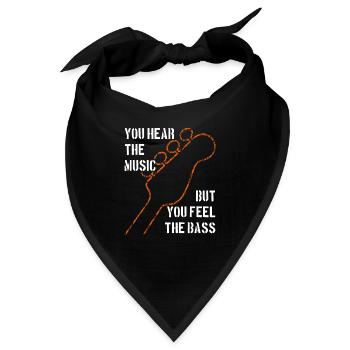 Du hörst die Musik und spürst den Bass - Bandana - Schwarz - Vorne