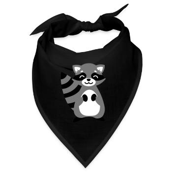 Waschbär Tierkind Raccoon animal child Geschenk - Bandana - Schwarz - Vorne