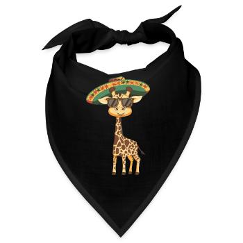Giraffe Lustig Sombrero - Bandana - Schwarz - Vorne