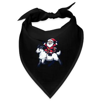 Bergziege Weihnachtsmann - Bandana - Schwarz - Vorne