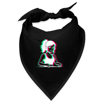 EDM - DJane - Glitch Rave Style - Bandana - Schwarz - Vorne