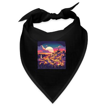 Matera Italien Altstadt Sonnenuntergang - Bandana - Schwarz - Vorne