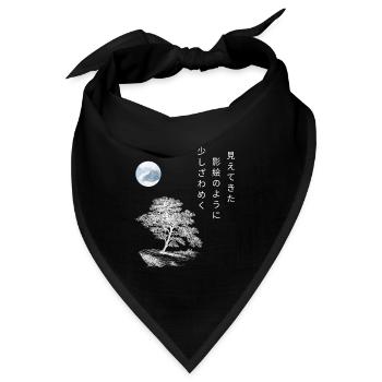 Japanisches Haiku Gedicht Herbstgeschenk Baum Mond - Bandana - Schwarz - Vorne