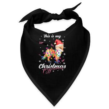 lustig Fuchs Weihnachten Weihnachtsschlafanzug - Bandana - Schwarz - Vorne