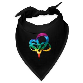 LGBTQ Regenbogen Herz Pride Heart Geschenk - Bandana - Schwarz - Vorne