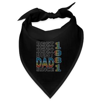 Bester Papa der Welt seit 1981 Vatertag - Bandana - Schwarz - Vorne