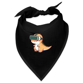 Dino T-Rex VR Gamer Virtuelle Realität Gaming - Bandana - Schwarz - Vorne