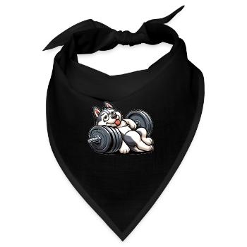 Fauler Husky Hantel Training Erschöpft Lustig - Bandana - Schwarz - Vorne