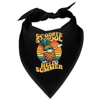 Goodbye School Hello Summer Ananas - Bandana - Schwarz - Vorne