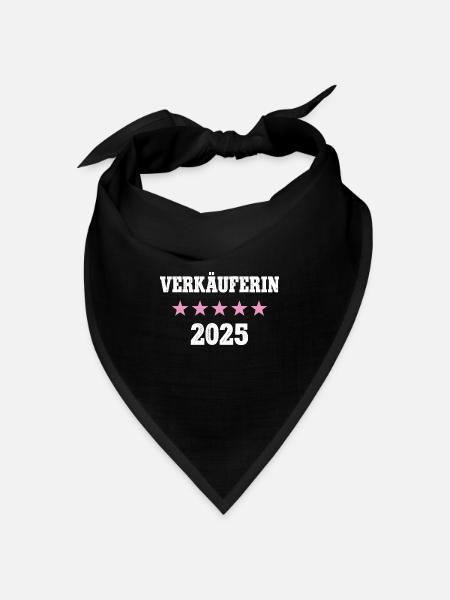 Verkäuferin 2025 Neuer Job Arbeit Ausbildung Lehre - Bandana - Schwarz - Vorne
