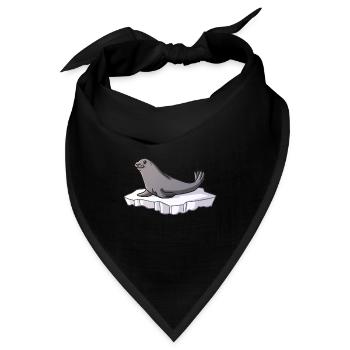 Niedliche Robben Kindergeschenke Arktische Tiere - Bandana - Schwarz - Vorne
