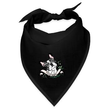 Französische Bulldogge Anno 1900 - Bandana - Schwarz - Vorne