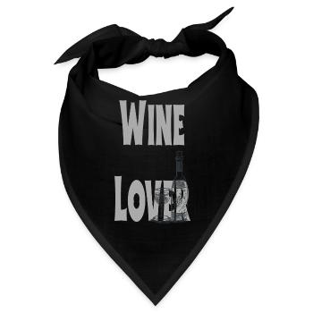Wine Lover - I love Wein - Rotwein - Winzer - Art - Bandana - Schwarz - Vorne