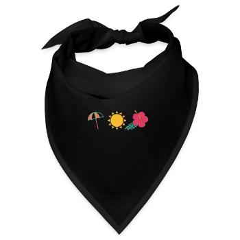 Palmen Herz, Sonne, Meer, Strand, beach party, - Bandana - Schwarz - Vorne