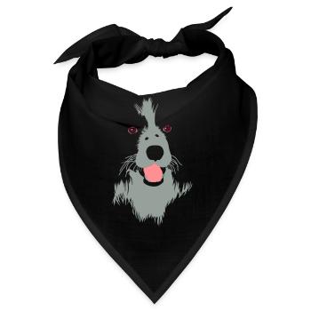 Gerichteter Hund - Bandana - Schwarz - Vorne