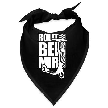 Roller Tretroller E-Roller Cityroller Fahrer - Bandana - Schwarz - Vorne