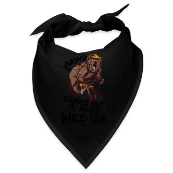 Grizzly fährt Mountainbike - Bandana - Schwarz - Vorne
