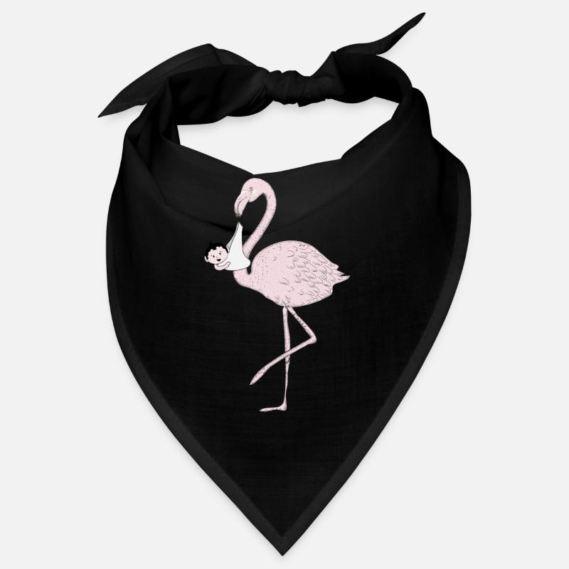 Flamingo amène le bébé au lieu de la cigogne Bandana