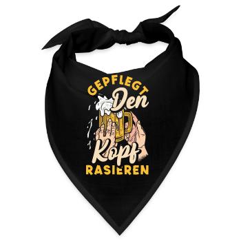 Geplegt den Kopf rasieren Biertrinker & Bier - Bandana - Schwarz - Vorne