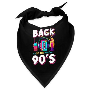 90er Jahre Mottoparty 1990er Neunziger Kostüm - Bandana - Schwarz - Vorne