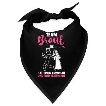 Braut Hochzeit Heiraten Junggesellenabschied - Bandana - Schwarz - Vorne