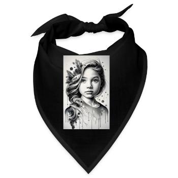 Mädchen in Schwarz und Weiß - Bandana - Schwarz - Vorne