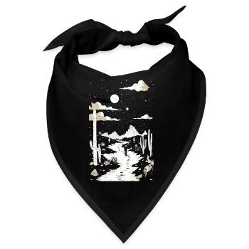 Weg durch die Wüste mit Fußspuren und Kaktus - Bandana - Schwarz - Vorne