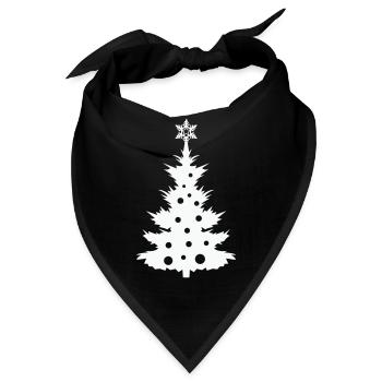Weihnachtsbaum - Bandana - Schwarz - Vorne