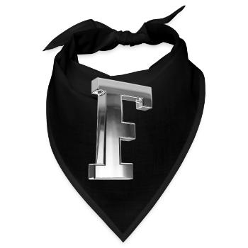 Chrome ,, F " Metallic - Bandana - Schwarz - Vorne
