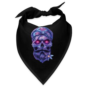 Mystische skull mit Talisman und Edelweiss - Bandana - Schwarz - Vorne