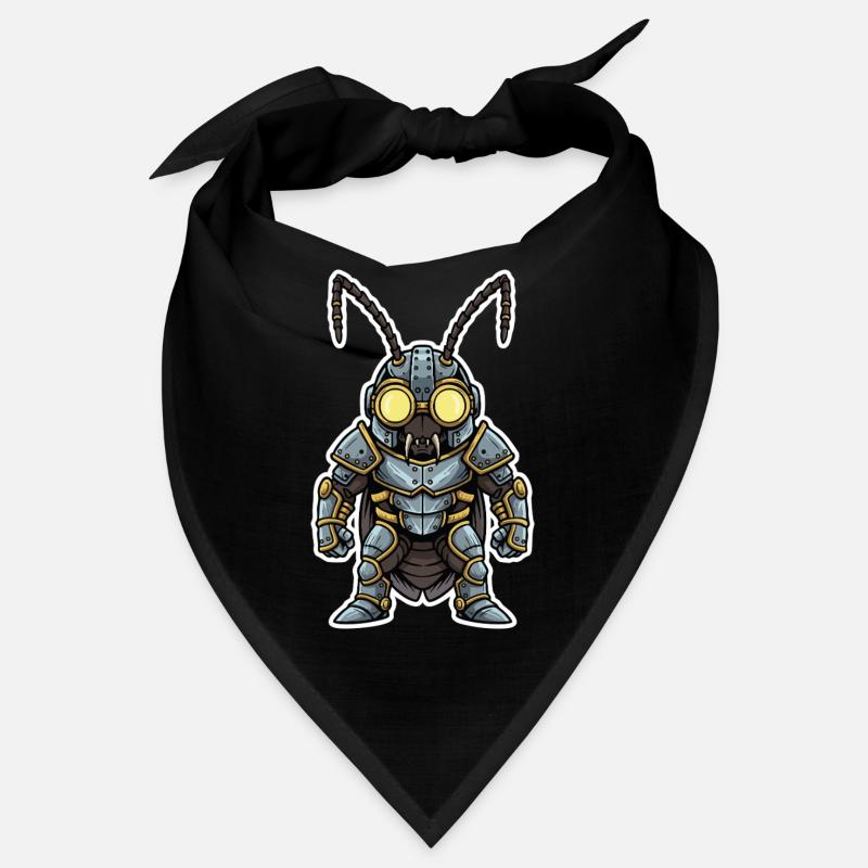 Cafard Steampunk Soldat Armure Acier Bleuté Bandana