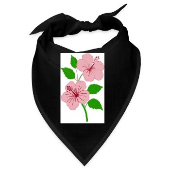 Hibiskus - Bandana - Schwarz - Vorne