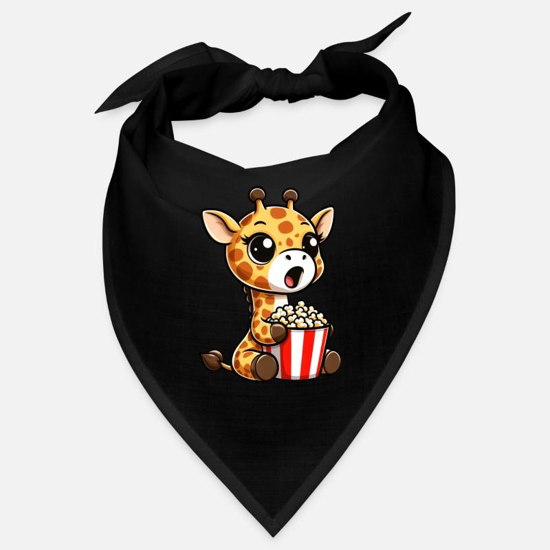 Eine Süße Giraffe isst Popcorn Bandana