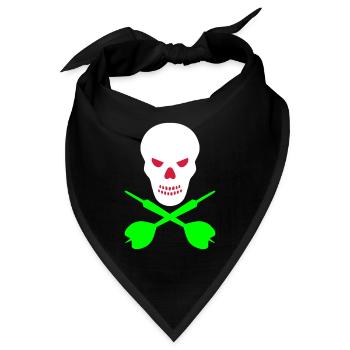 Schädel und überkreuzte Dartpfeile - Bandana - Schwarz - Vorne