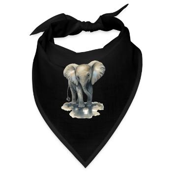 Baby Elefant - Bandana - Schwarz - Vorne