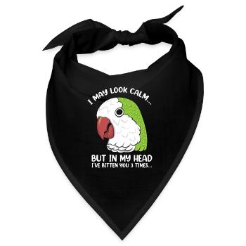 I May Look Calm Funny Parrot Saying Quaker - Bandana - Schwarz - Vorne