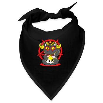 Maneki Neko Japan Glücksbringer - Bandana - Schwarz - Vorne