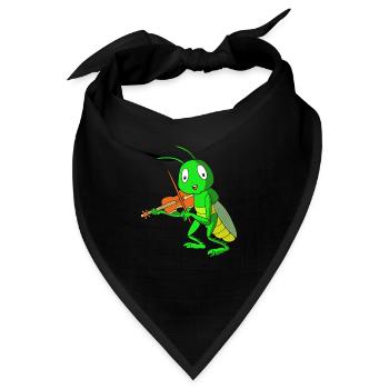 Grashüpfer Heuschrecke - Bandana - Schwarz - Vorne
