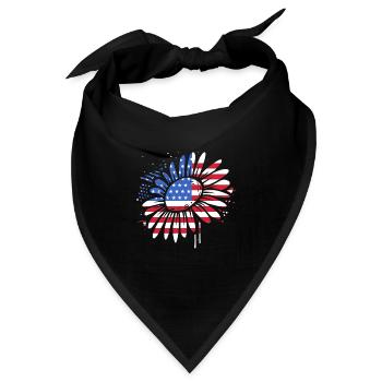 Vierter Juli Nationalfarben Nationalfeiertag USA - Bandana - Schwarz - Vorne