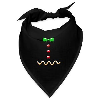 Lebkuchenmann Lebkuchenherz Lebkuchen Naschen - Bandana - Schwarz - Vorne