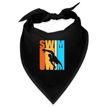 Schwimmen Schwimmer Schwimmbad Schwimmlehrer - Bandana - Schwarz - Vorne