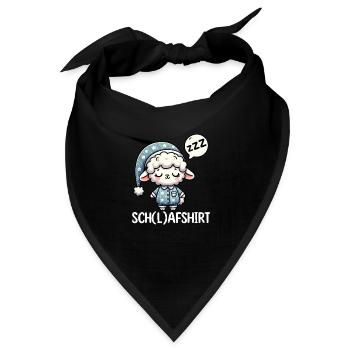 Niedliches Schaf Schlafshirt Napping Pyjama - Bandana - Schwarz - Vorne