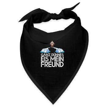 Ganz dünnes Eis mein Freund Affe auf Eisscholle - Bandana - Schwarz - Vorne