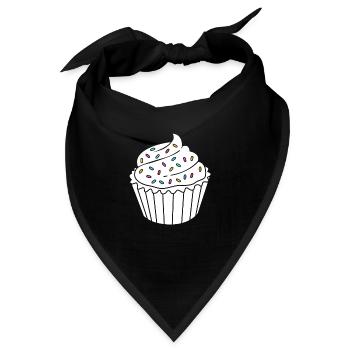 Torte Törtchen Dekoration Kuchen - Bandana - Schwarz - Vorne