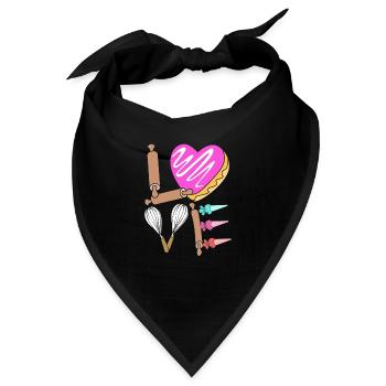 Torte Törtchen Dekoration Kuchen - Bandana - Schwarz - Vorne