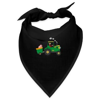 Traktor Bauer Berufe Hänger Jungen Ohne Text - Bandana - Schwarz - Vorne