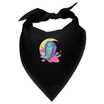 Kawaii Pastellfarben Gothic cute goth Sarg - Bandana - Schwarz - Vorne